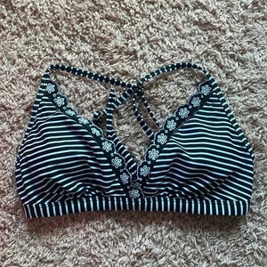 Striped Time and Tru Bikini Top